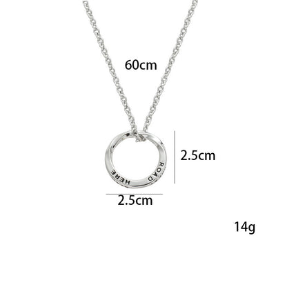 Mobius Ring Necklace Personality Circle Men'S Pendant