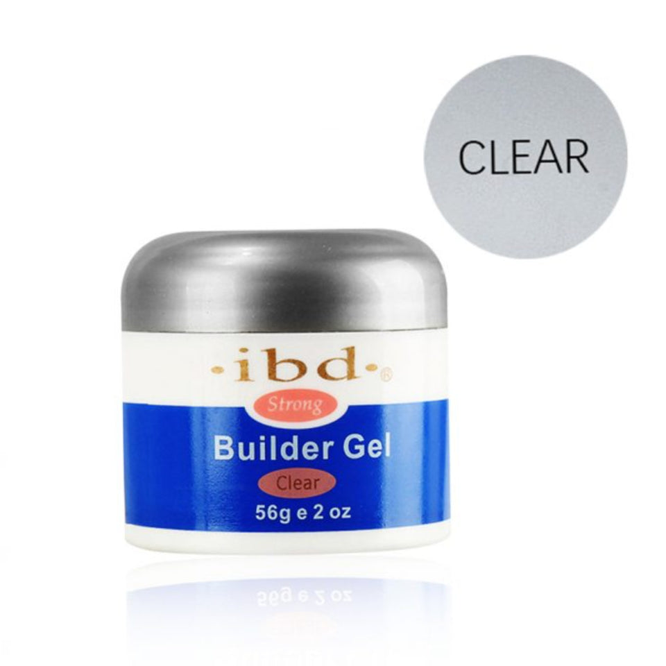 IBD Strong Builder Gel - CLEAR - UV Gel for tip overlays, sculpting pedicure nails polish art prep