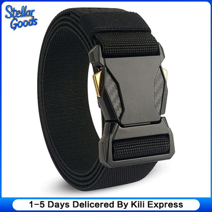 Men Tactical Belts Quick Release Outdoor Training Belt High Quality Casual Sports Men Belt Breathable and Comfortable Nylon Canvas Pants Belt Classic High Elastic Soldier Belt