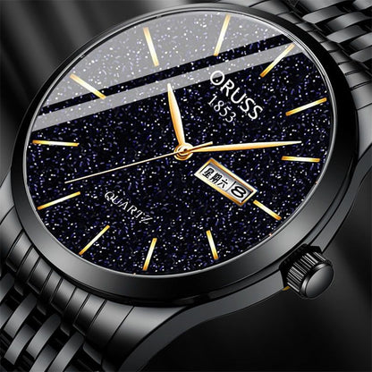 Men's Watch Date Week Fashion Watch Men Original Waterproof Non-mechanical Starlight Dual Calendar Quartz Wristwatch