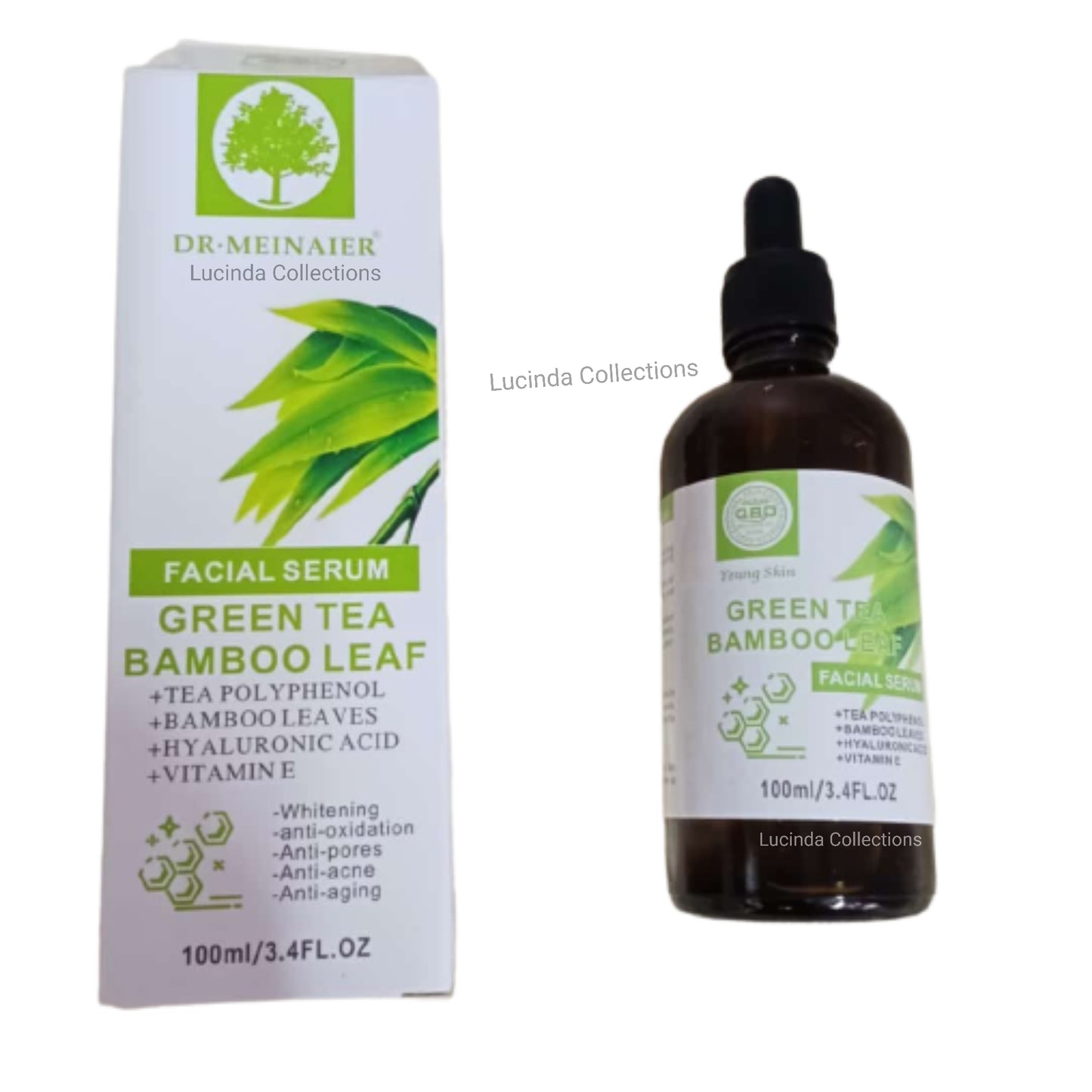 Dr. Meinaier Green Tea Bamboo Leaf Face Serum With Hyaluronic Acid & Vitamin E - DR MEINAIER