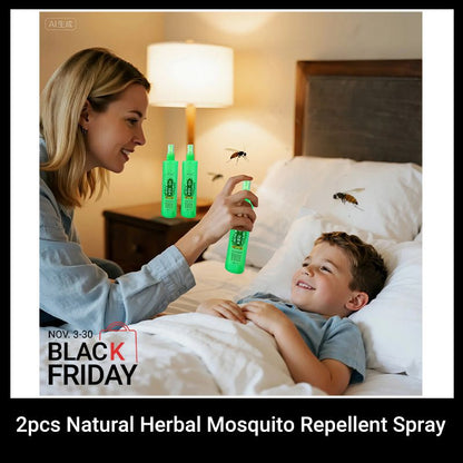 2pcs Natural Herbal Mosquito Repellent Spray Florida Water Cool Body Spray Anti-Mosquito Bites Anti-itch Repel Mosquitoes Relieve Itching Antibacterial Care Skin Feels Fresh Scent Childcare SkinCare