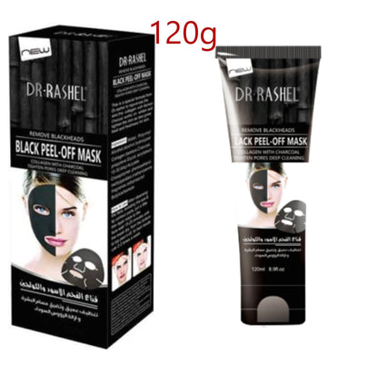 Dr Rashel Remove Blackhead Black Peel-off Mask Collagen with Charcoal Peel Off Black MaskTighten Pores Deep Cleansing Face Skin Care 120g