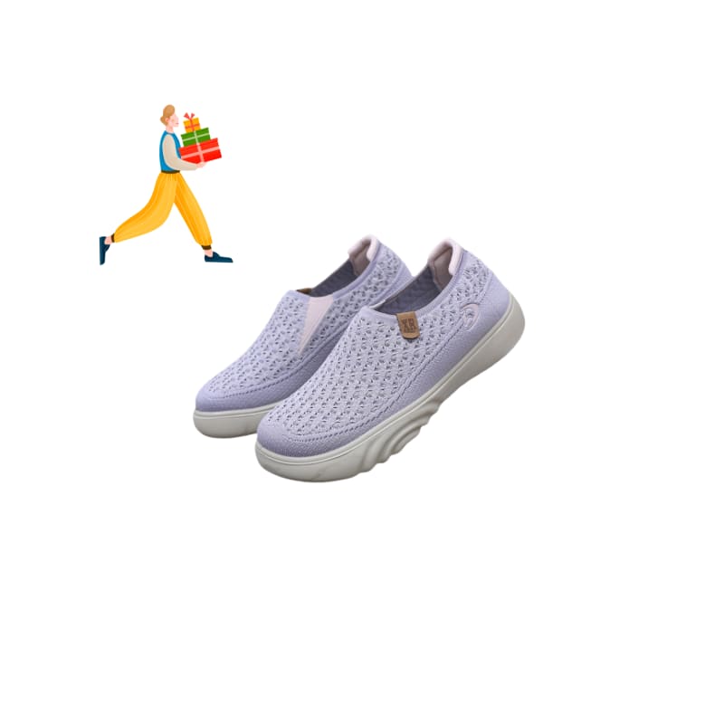 Autumn Shoes for Women Breathable Comfortable Slip-on Loafers Non-slip Thick Sole Casual Flat Shoes for Women Purple