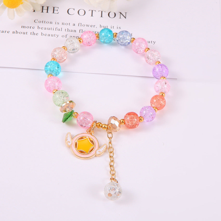 Fresh Cute Bracelet Minimalist Women's Bracelet Accessories Random Crystal Bracelet Crystal Clear Beautiful Bracelet Colorful Ball Bracelets