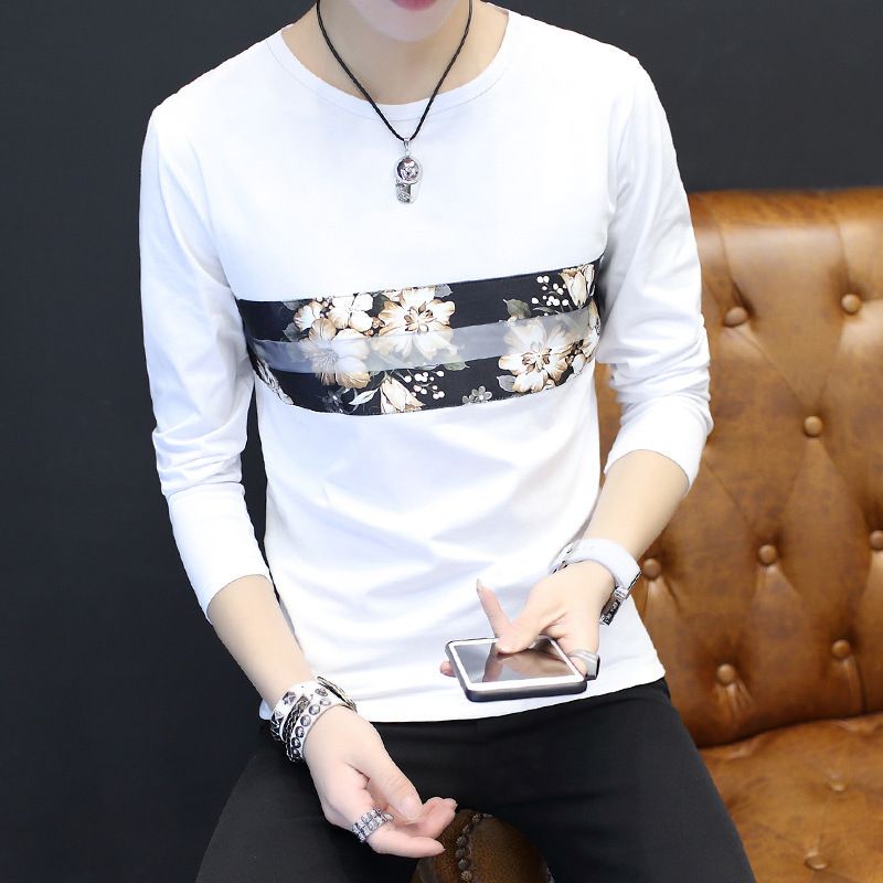 2PC Size M -2XL white+black men's short sleeve clothing boys casual round neck T-shirt youth tops students half sleeve slim clothes