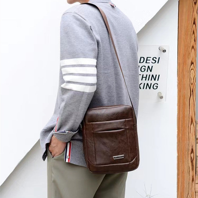 Men's Bag New Large Capacity Single Shoulder Bag Pu Business Men's Messenger Bag Men's Single Shoulder Backpack