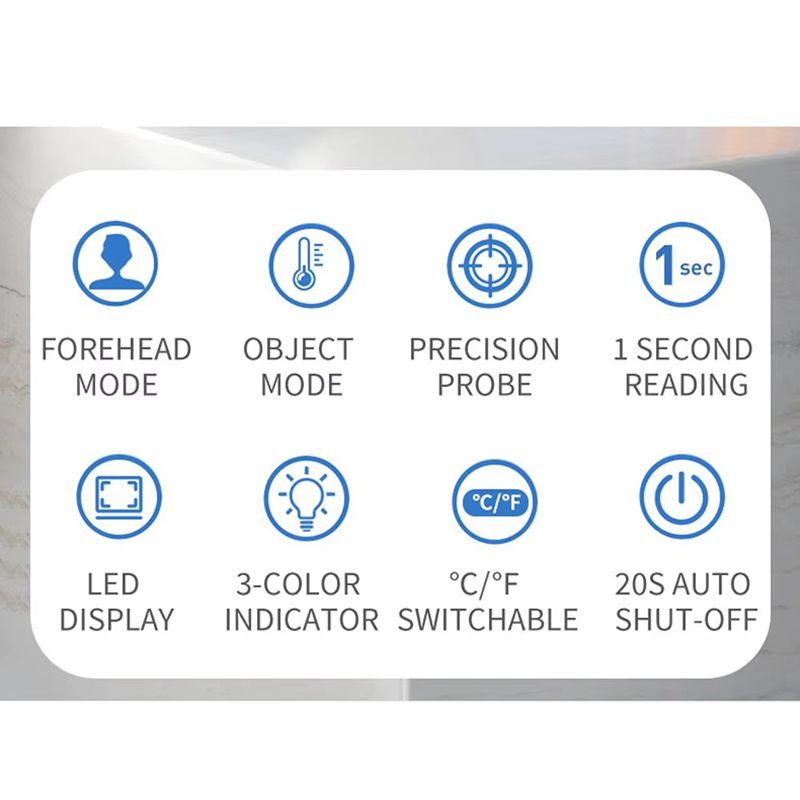 Non-contact Digital Infrared Thermometer Portable Precision Handheld Pyrometer LCD Display Screen Multifunctional IR Thermometer Rechargeable IR Thermometer Medical Equipment