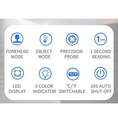 Non-contact Digital Infrared Thermometer Portable Precision Handheld Pyrometer LCD Display Screen Multifunctional IR Thermometer Rechargeable IR Thermometer Medical Equipment