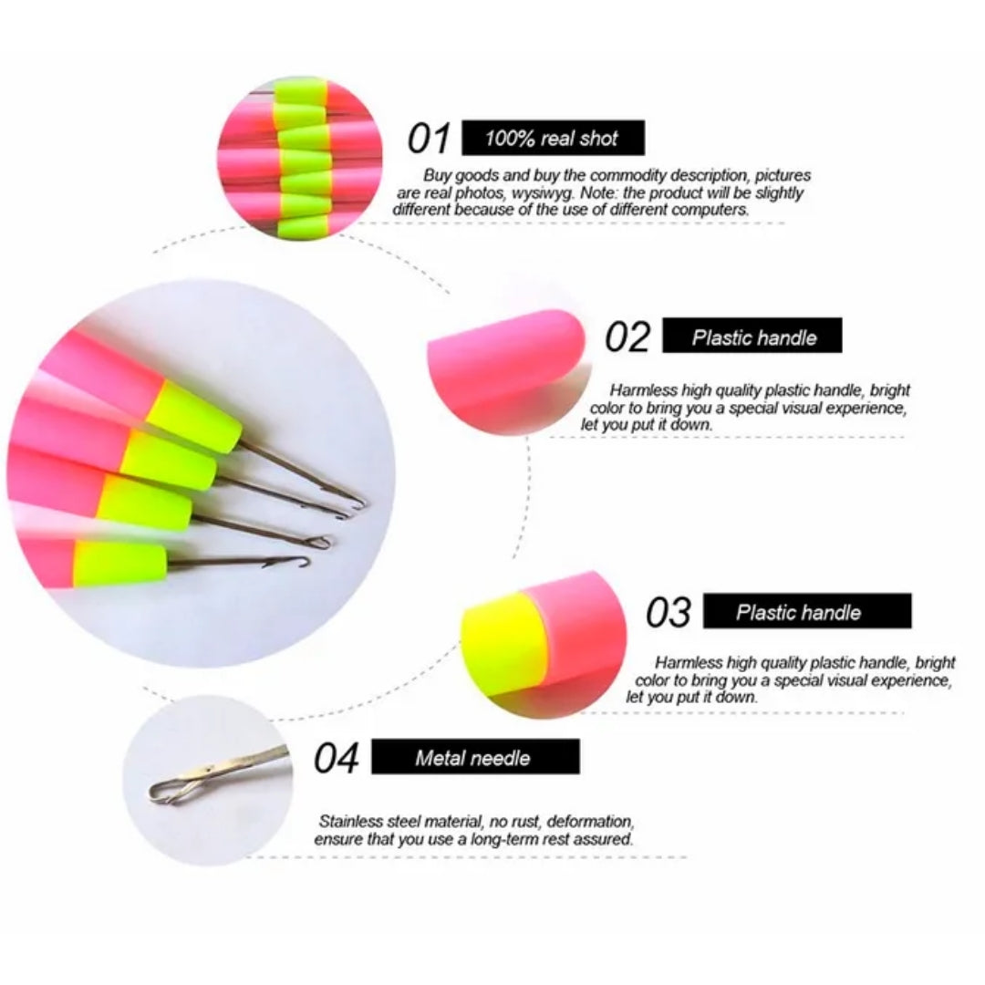 12Pcs Latch Hook Crochet Needle For Braids Hair Wig & Shaggy Mats Making Weaving Craft Metal DIY Tool