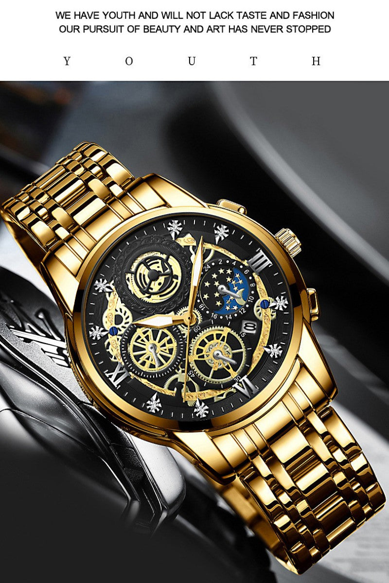 Men's quartz business watch hollow-out new concept waterproof luminous watch fashion watch