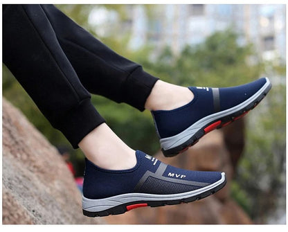 ASSKLO Men Shoes Loafers Anti Foot Odor Shoes Breathable Sneakers Driving Shoes Rubber Sole Light Mesh Walking Shoes Man Slip on Casual Shoe Shoe Flats Male Sports Shoes Canvas Shoes Cloth Shoes blue