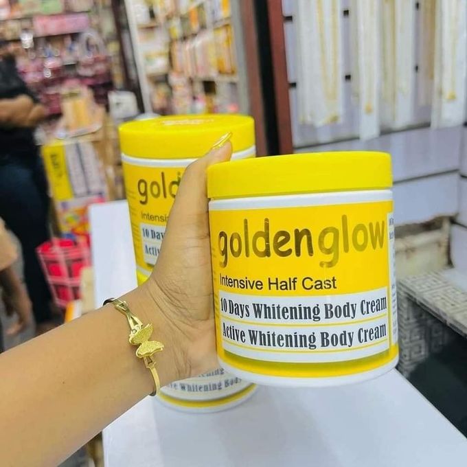 Goldenglow Intensive Half Cast 10days Whitening Body Cream 500ml Carrot Oil, Alpha Arbutin,Glutathione,Tumeric Moisturizing Cream Antioxidant Turmeric Golden Glow Vitamin C Cream 500ml