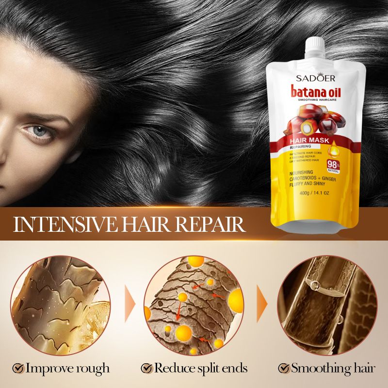 Batana Oil Smoothing Haircare Hair Mask-Repai Damaged Parts&Strengthen Hair Core