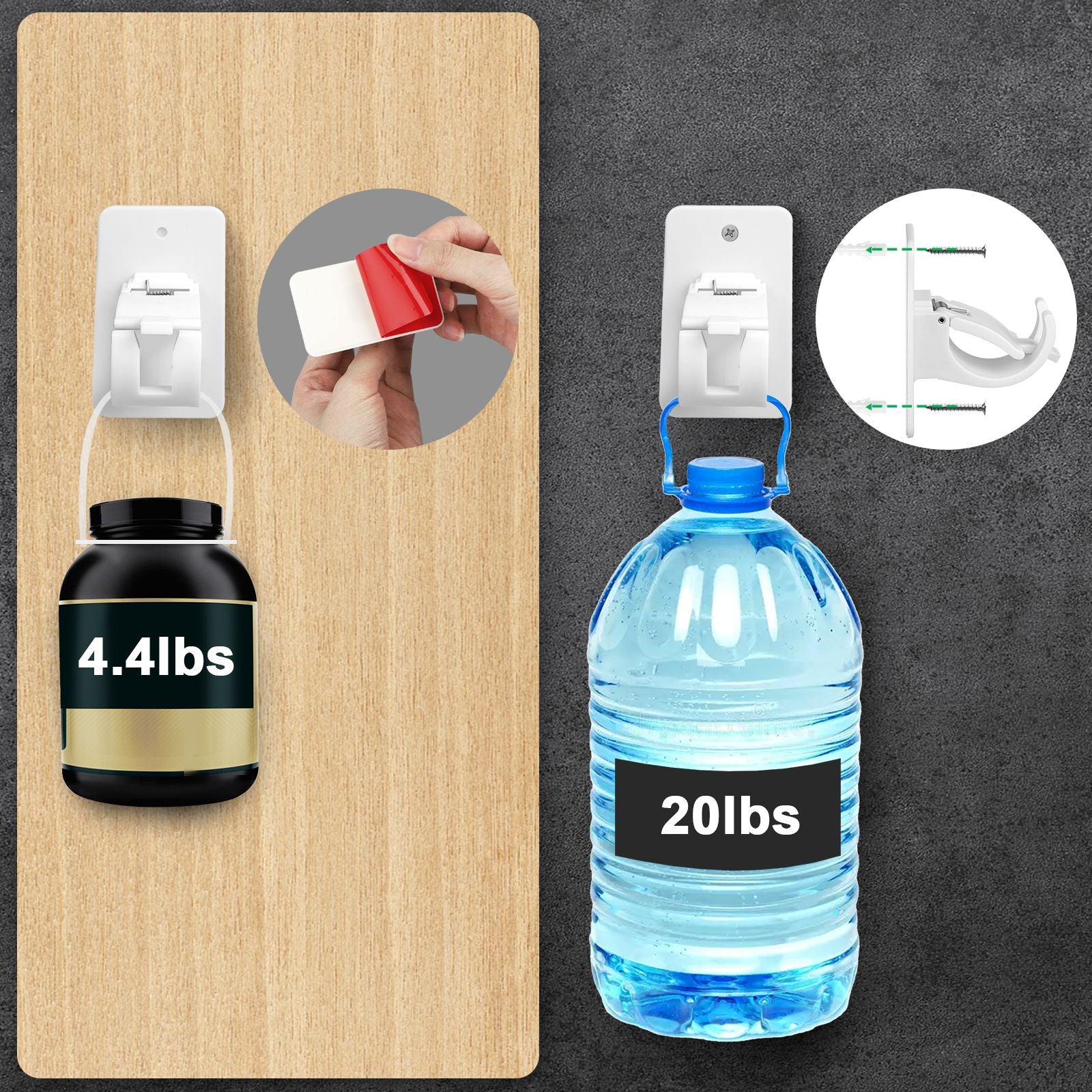 4pcs Curtain Rod Bracket, Self Adhesive Wall Mount Holder, Drapery Hook Holders Fixing Rod Holder Curtain Pole Wall Brackets Towel Rod Hooks for Home Bathroom Kitchen Hotel Use