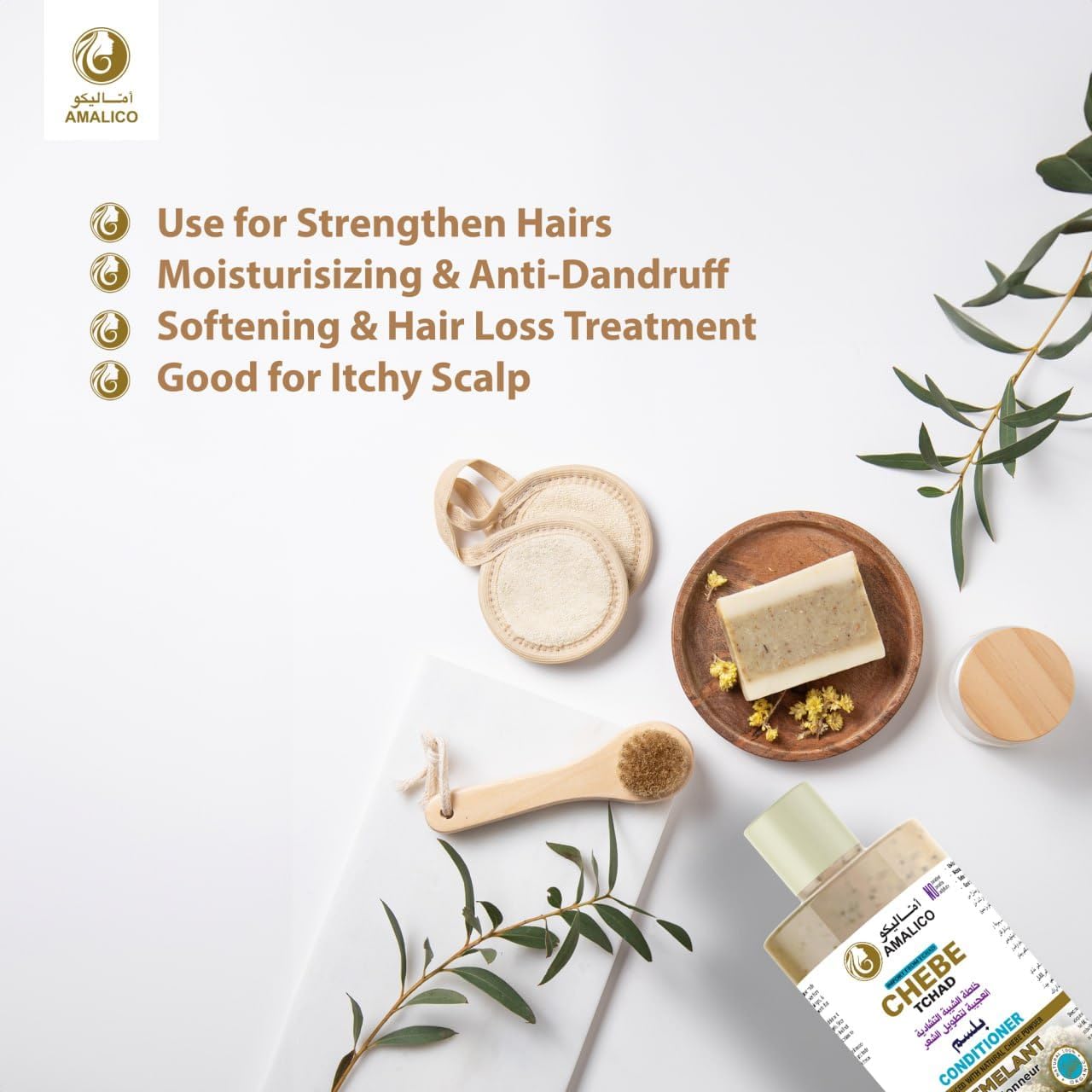 Amalico Chebe Powder Conditioner - Ready to Use Chebe Powder for Hair Growth Hair Conditioner (500ml) Easy to Maintain Authentic African Chebe Conditoner for Hair Growth 500ml