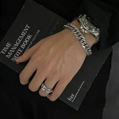 Men hand/wrist chain bracelet jewelry stainless steel cuban chain hand bracelet wrist bracelet jewelry hip hop rapper jewelry accessories