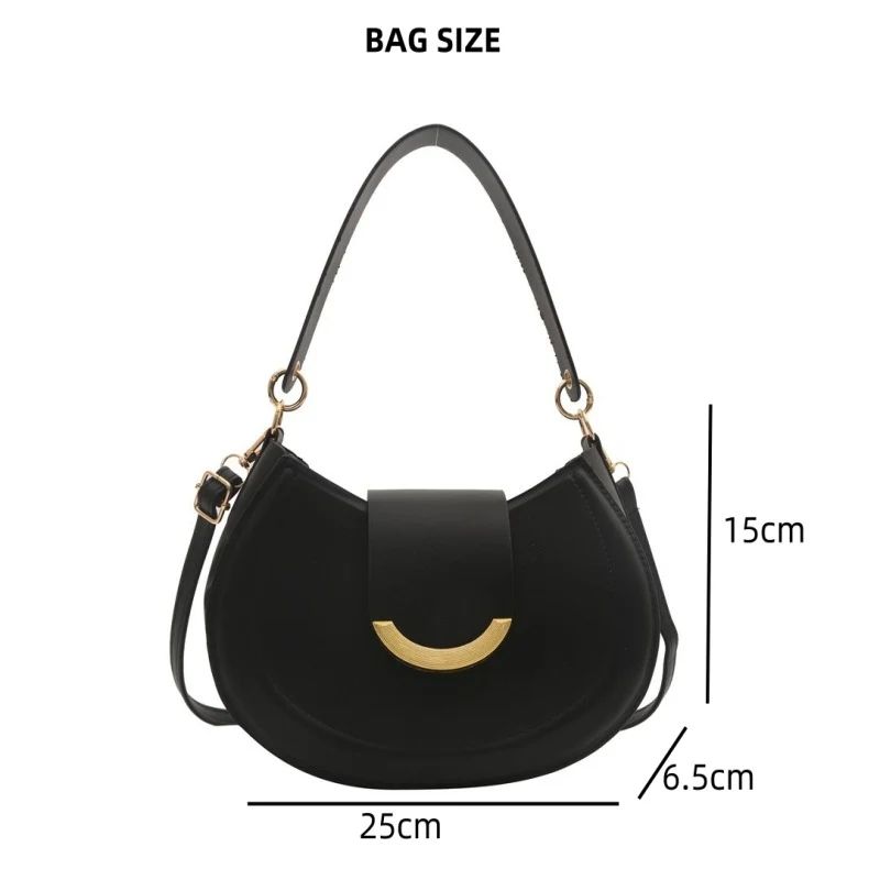 Mateamoda Elegant Solid Pattern Hobo Bag Crossbody Bag Underarm Handbag