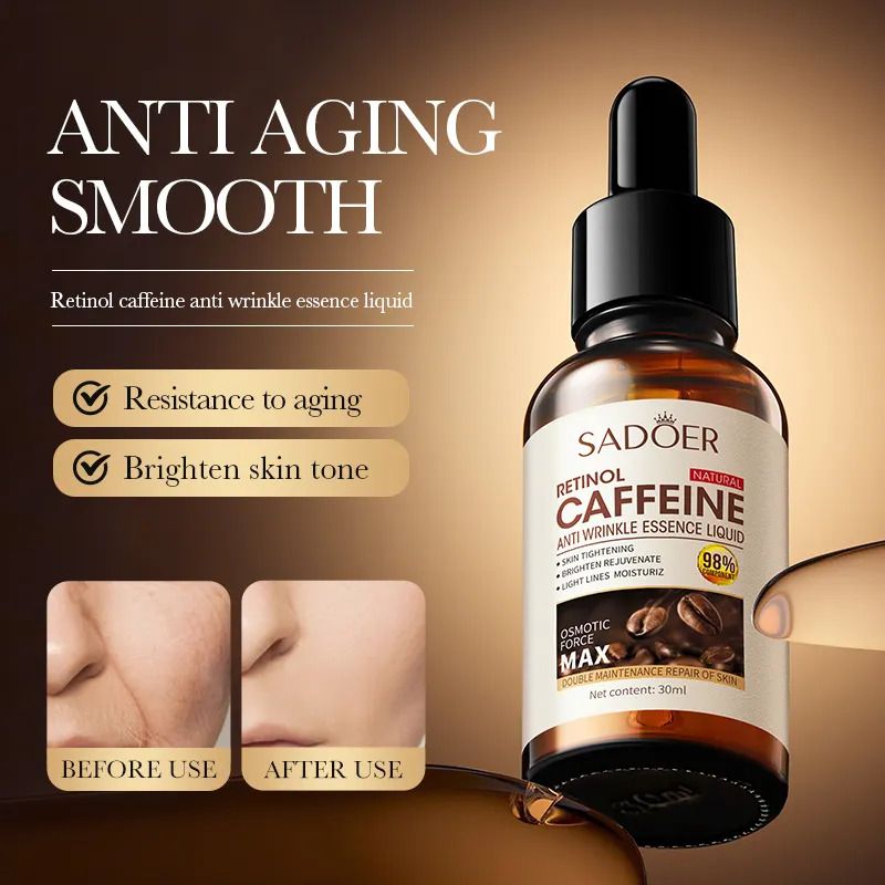 2 Pieces Sadoer Anti Aging Retinol Caffeine Face Wash + Skin Tightening Anti Wrinkles Essence, Facial Cleanser + Essence, Can add Vitamin C, the Duo Guarantee Anti Wrinkles, Anti Aging, Fade Fine Line