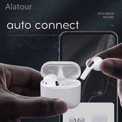 RichRipple Pro 6 Bluetooth Earphone(pro3 upgrade mini size) Pro6 Wireless Bluetooth Earpods for android&ios Pods Earbuds White with Black Covers