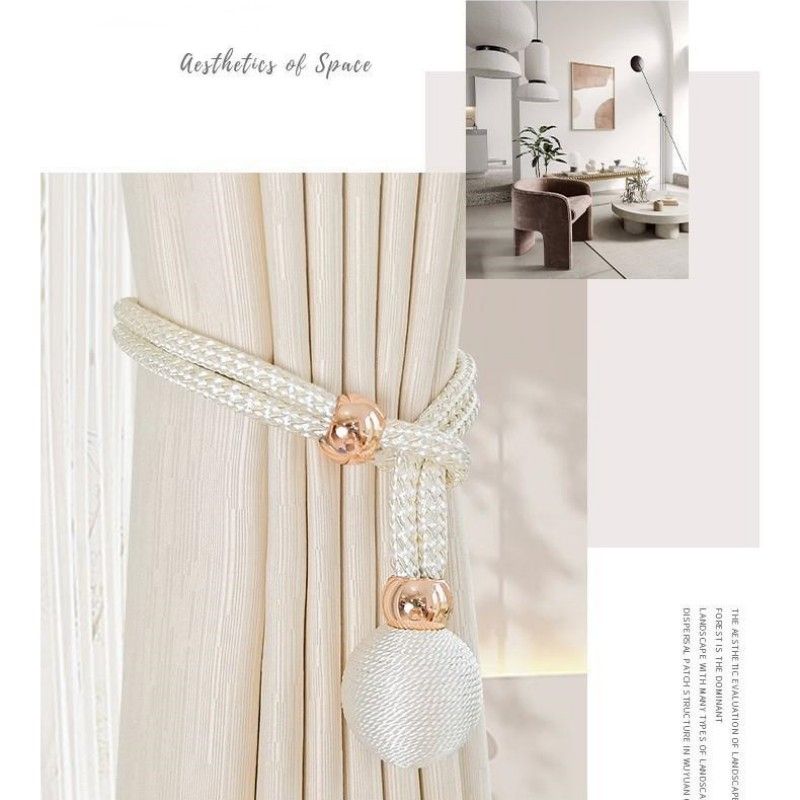 A Pair Adjustable Curtain Tiebacks Curtain Straps Light Luxury And Simple Tied With Ropes Tied With Gauze Curtains Fixed With Curtain Straps
