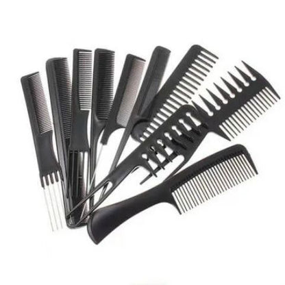 10 Pieces Comb Set Plastic Combs Hair Dyeing Oil Baking Comb Hair Salon Hairdressing Tool Beard care Men Women Professional Home Styling Kit