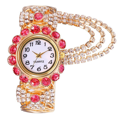 New women's diamond studded stylish temperament quartz watches fashion alloy bracelet watches female