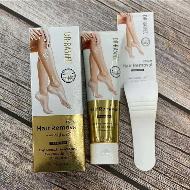 Dr. Rashel Hair Removal Cream With Aloe Vera, Vitamin E And Essence Oil Silky Legs Underarm Bikini Line Body Depilatory