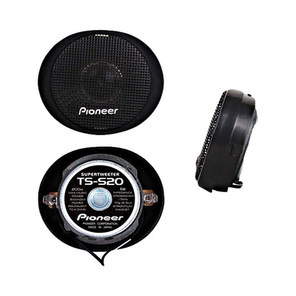 Pioneer TS-S20 200W High Power Car Tweeter Speaker System – 3/4'' Dome, Super Clear Sound, 20mm Mini Metal Dome Tweeters, Black, Universal Fit for Car Audio Upgrade, Crisp Treble, Durable Design