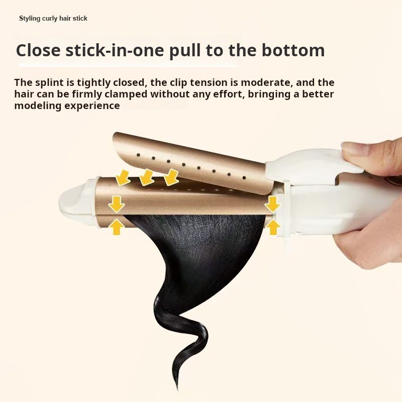 Electric curling iron, dual-use for both curly hair and straight hair, clamp for women's large curls, household straight board clip, lazy bangs, and perm tool hot comb
