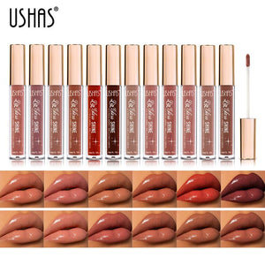 USHAS New Lip Gloss Waterproof Moisturizing Liquid Cosmetics Festival Gift Lipsticks Makeup