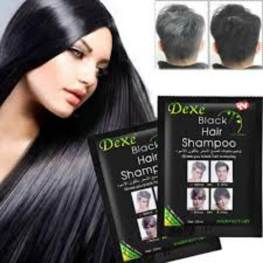 10 PCS Dexe Black Hair Shampoo Instant Hair Dye for Men Women Black Color