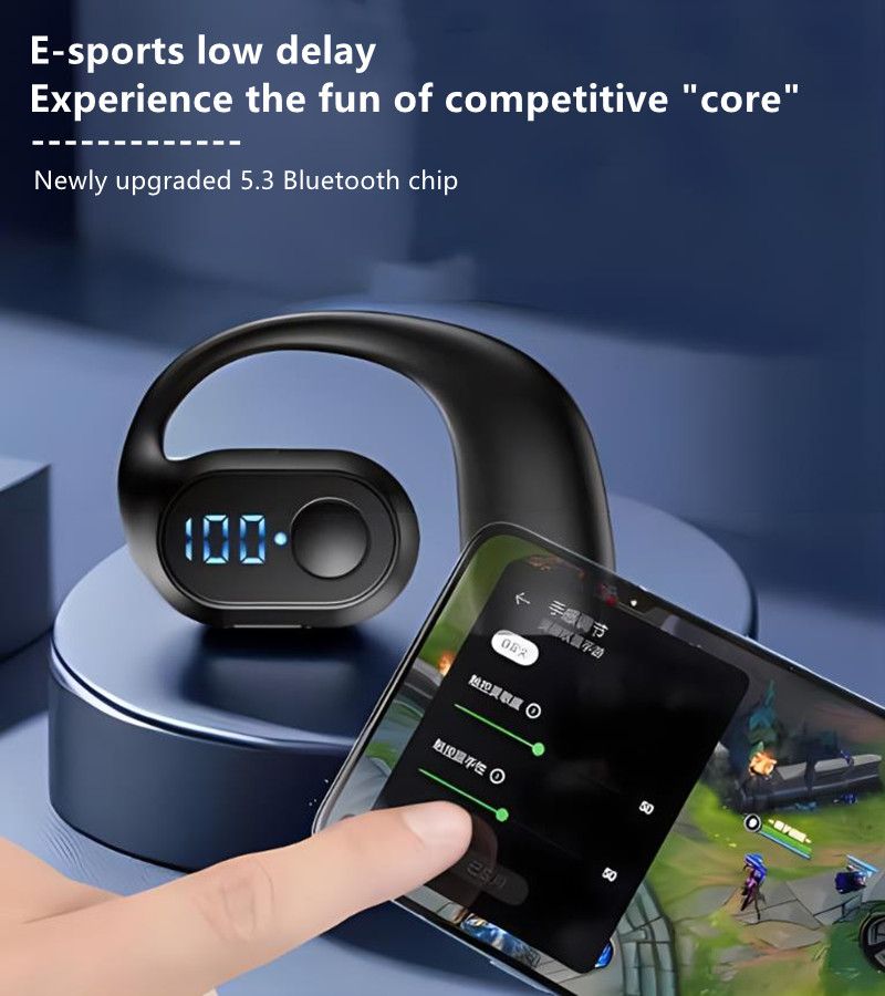 RichRipple F10 Pro 10H Play Time Wireless Bluetooth Earphone Digital Display Single Earbud Ultra Long Standby Business Earpods HD Call Headset Outdoor