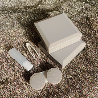 Contact Lenses Box With Mirror Travel Container Kit Cold Solid Color Mini Contact Lens Case Pocket Portable Easy Carry Make Up Beauty Pupil Storage