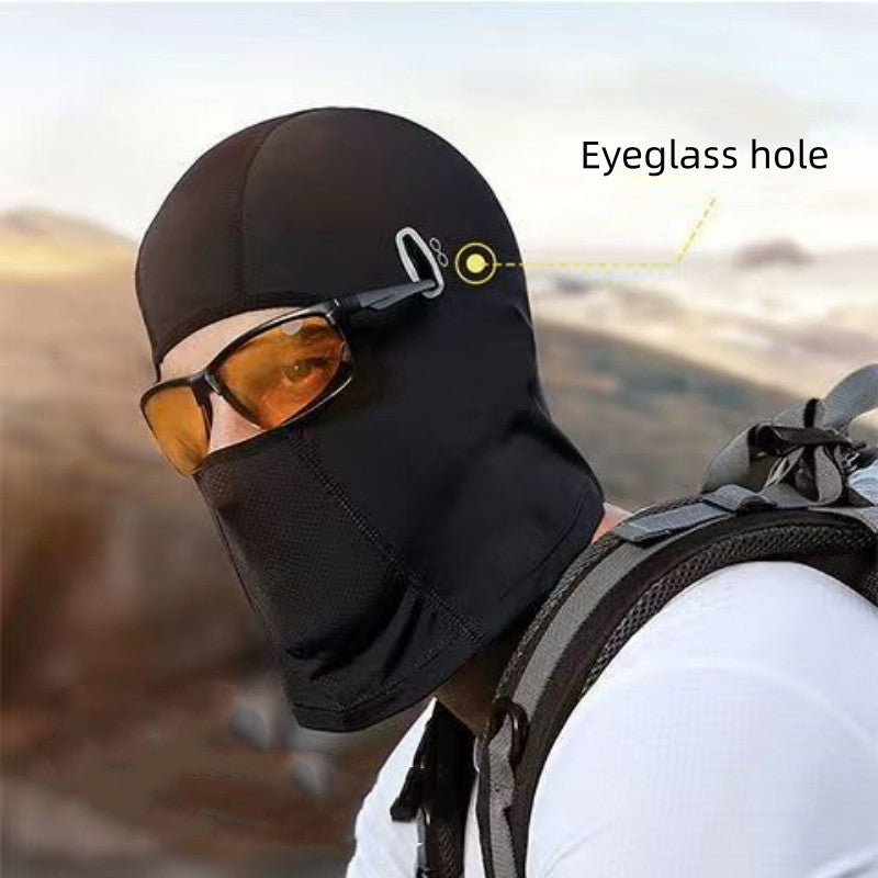 Outdoor Balaclavas motorcycle riding in summer is lined with a breathable sunscreen and UV protection ice silk mask