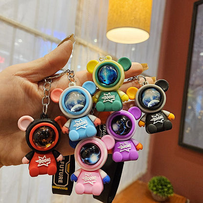 Traveling Space Bear Key Buckle Car Block Table Of Pendant Four Section Chain Dolls Little Gift Bags Bag Chain