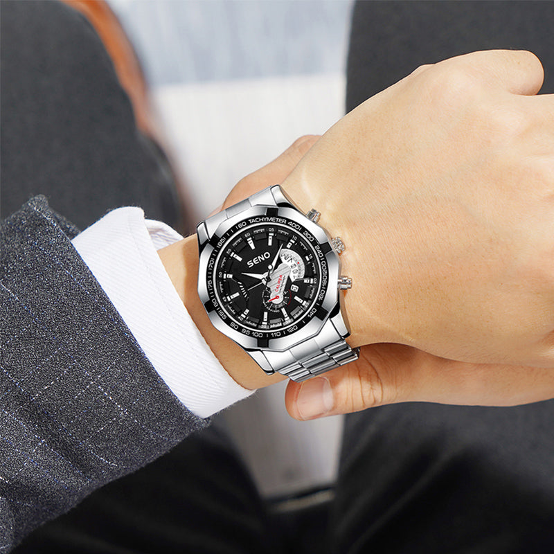 Large Dial Watches for Men Waterproof Mens Watch Calendar Fashion Business Watch