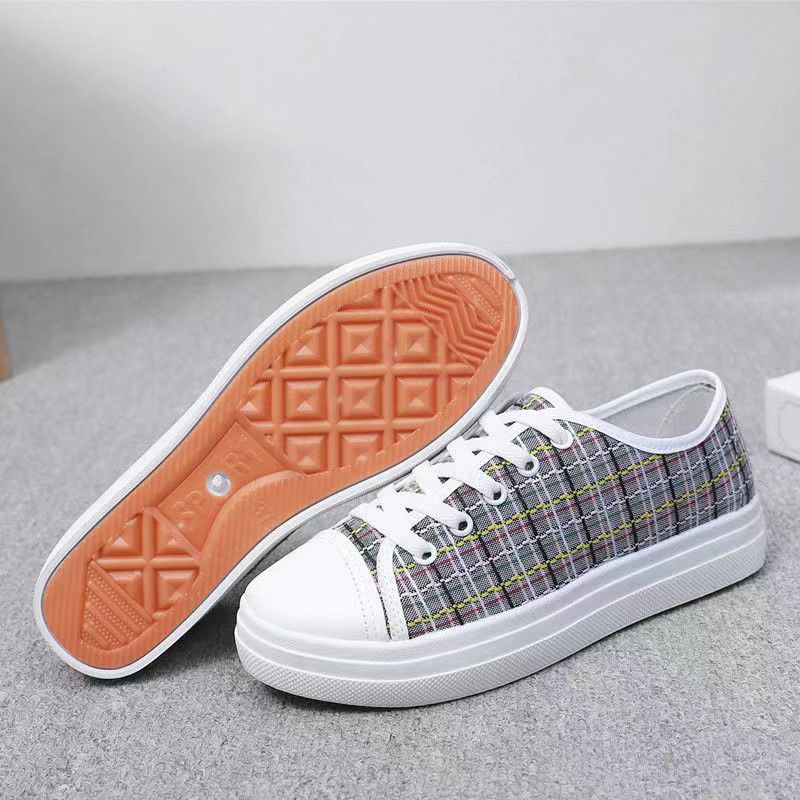 Sports shoes women's canvas shoes breathable soft sole fashionable and trendy casual shoes gray