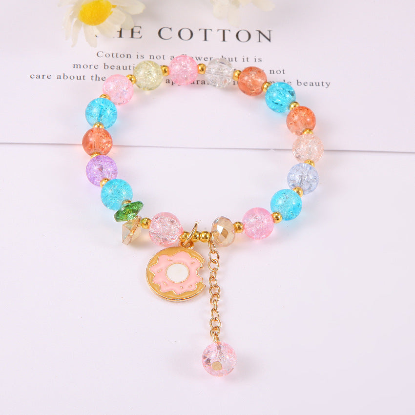 Fresh Cute Bracelet Minimalist Women's Bracelet Accessories Random Crystal Bracelet Crystal Clear Beautiful Bracelet Colorful Ball Bracelets