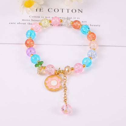 Fresh Cute Bracelet Minimalist Women's Bracelet Accessories Random Crystal Bracelet Crystal Clear Beautiful Bracelet Colorful Ball Bracelets