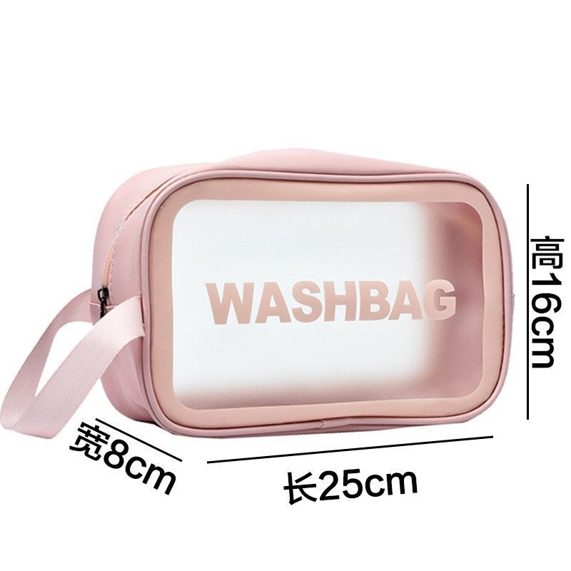 Fashionable Waterproof Cosmetic Portable Storage Bag Travel Wash Bag waterproof toiletry bag Transparent Frosted PVC Cosmetic Bag Beauty Case Storage Bag Zipper Makeup Organizer