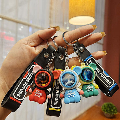 Traveling Space Bear Key Buckle Car Block Table Of Pendant Four Section Chain Dolls Little Gift Bags Bag Chain