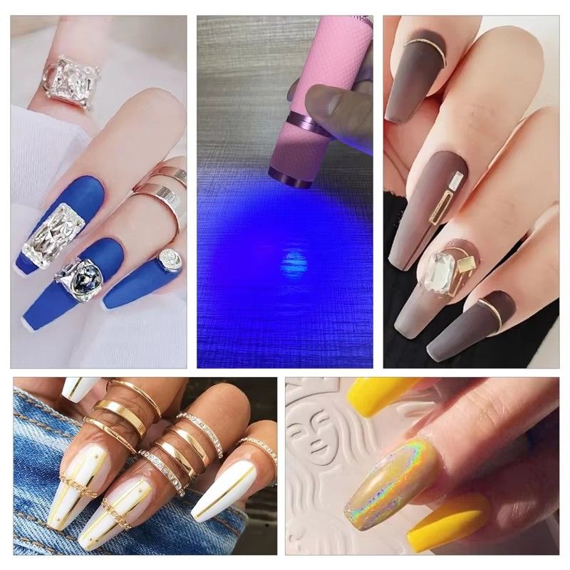 Portable Mini Flashlight Nail Lamp with 9 Lamp Beads for Quick-Drying Nail Polish Gel and Phototherapy