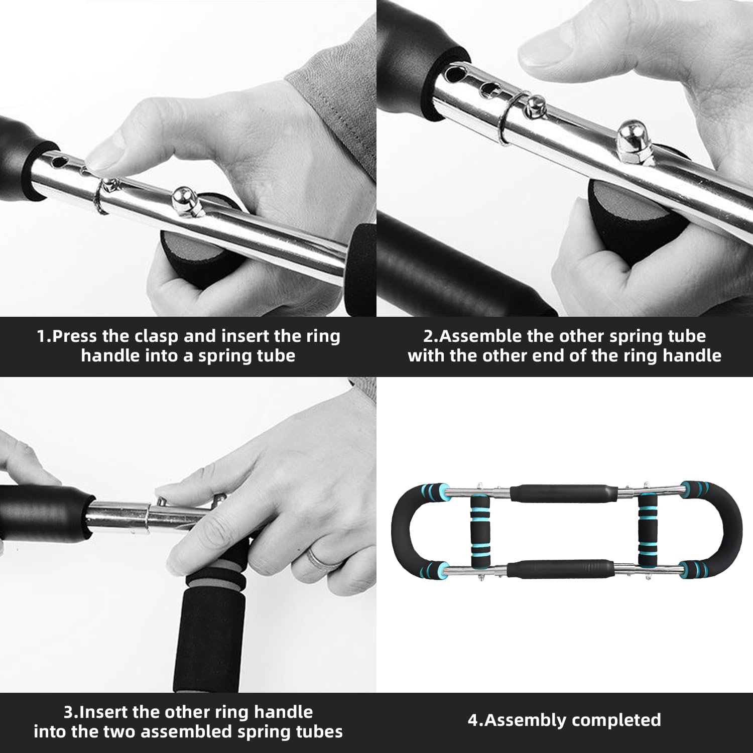 Twister Arm Trainer, Adjustable Twister Arm Chest Exerciser for Men & Women,Adjustable Spring Workout Bar Detachable Power Twister Home Fitness Equipment for Enhancing Upper Body Muscle