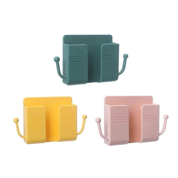 Mobile Phone Holder Wall Mounted Organizer Storage Box Wall Charger Hook Cable Charging Dock Multifunction Holder Stand