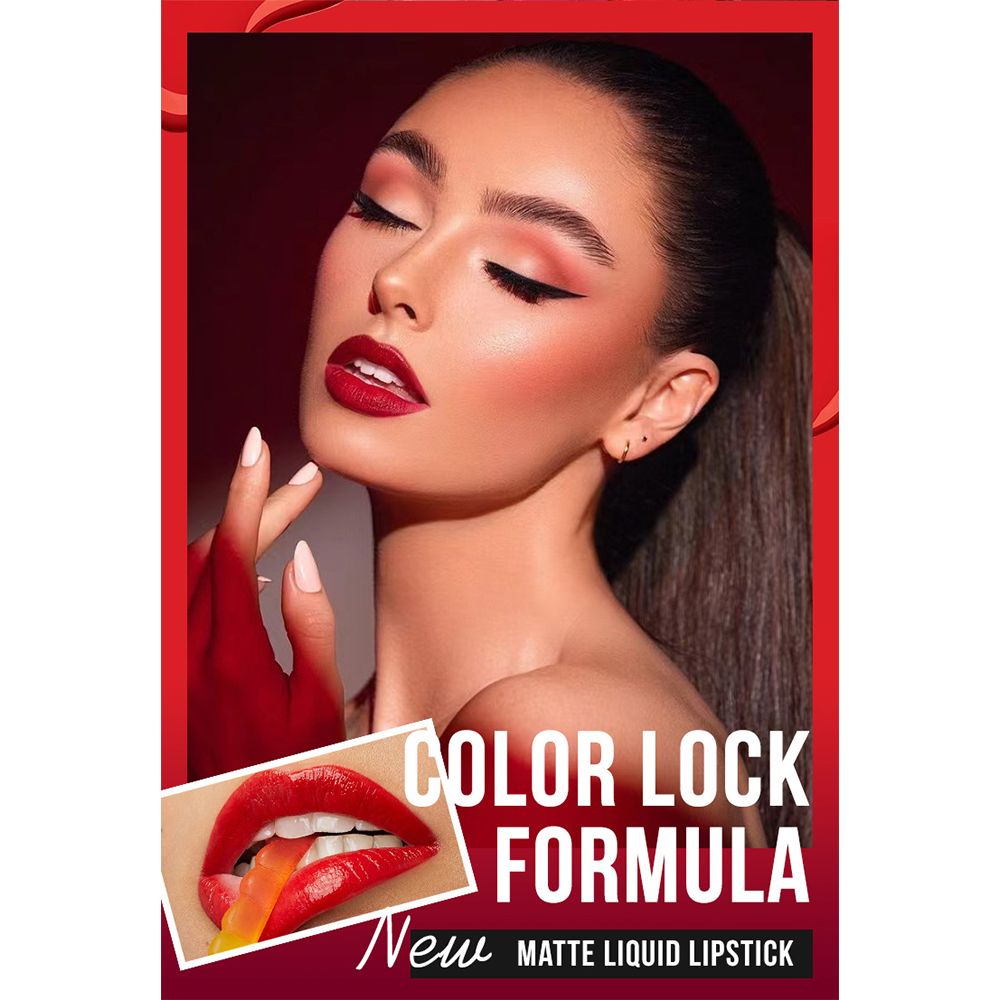 Non stick matte lip gloss set, long-lasting lip dye, cross-border makeup, lip gloss, matte lipstick, soft matte lip gloss