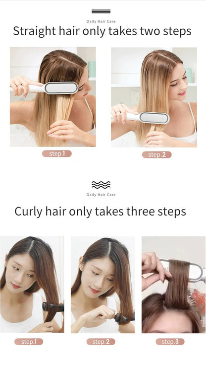 Hot Comb Hair straightener comb Hair Curler Hair crimper fast Heating not hurt Hair Straight Hair Curling rambut Anti-Scalding Styling Tool Straightening Brush