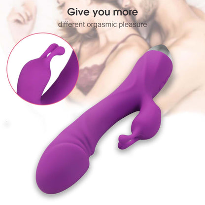 Realistic Dildo Rabbit Veined G Spot Vibrator Rechargeable Waterproof Powerful Vibrating Clit Stimulator Handhold Dual Motors Massager Adult Sex Toy for Ladies Women Couple