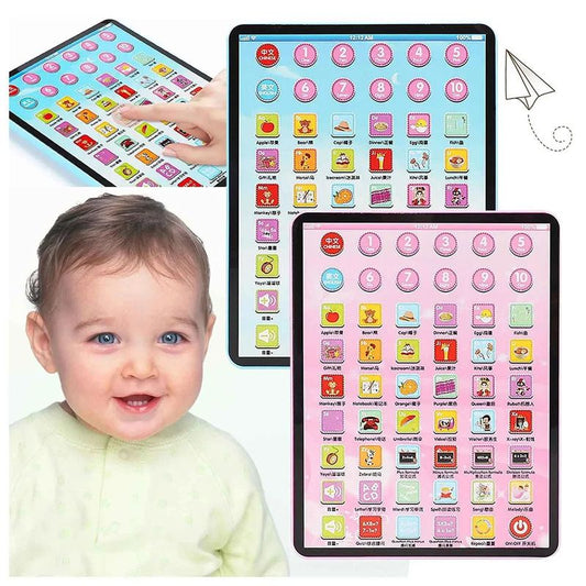 Kids Early Learning Education Touch Screen Mini iPad Learning Tablet Chinese English Machine Electronic Touch Pad Funny Interactive Learning Study Toy Laptop Kids Educational Toys Gift For Boys Girls