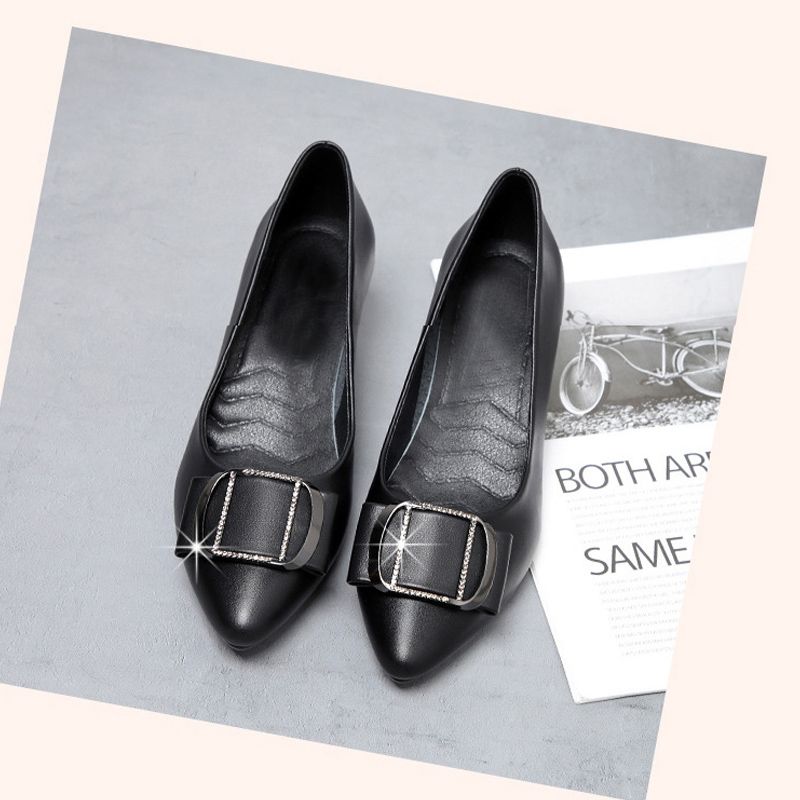 New arrivals women's fashion high heels Ladies PU artificial leather shoes business stiletto heels shoes Girls office work shoes Soft soled non-slip black shoes
